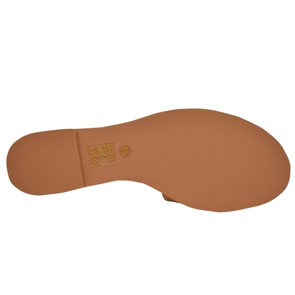 NIB Tory Burch EVERLY Two Tone Slide Sandals Tan - Picture 4 of 7